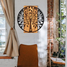 Wallity Zehre Accesorio Decorativo de Pared Negro y Nogal